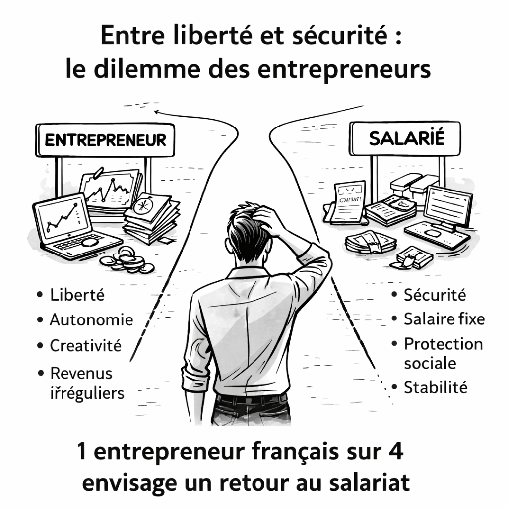 1 entrepreneur français sur 4 envisage un retour au salariat, malgré un cadre favorable